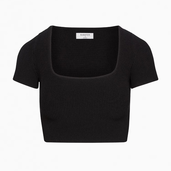 Aritzia Sculpt Knit Squareneck Top – Black (XS) - Picture 1 of 11